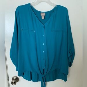 Chico’s Turquoise / Blue Button Up Blouse